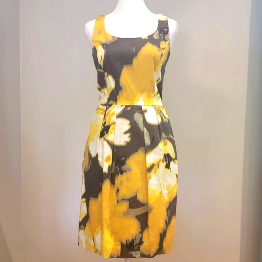 Eliza J Yellow Floral Dress with Pockets